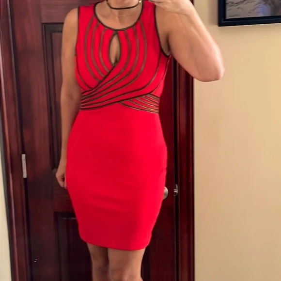 tight red bodycon dress Vafful Women's Ribbed Long Sleeve Crew Neck Slim Fit Ruched Stretchy Casual Mini Dress Red